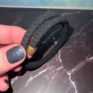 Plunder Black Wrapped Cuff Bracelet with Gold Accent